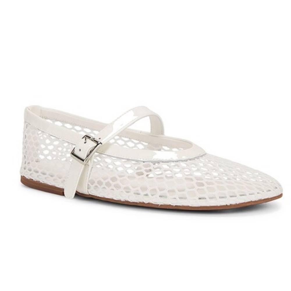 Tony Bianco Mia Flats White mesh ballet shoes mary Janes Revolve 6.5